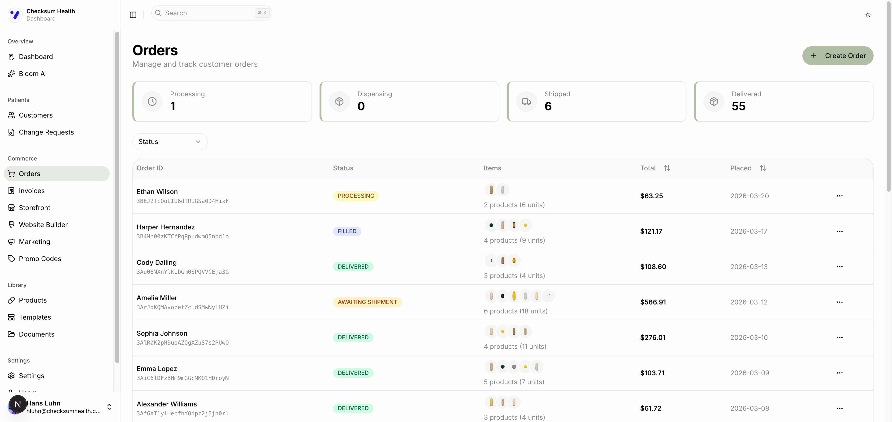 Orders List