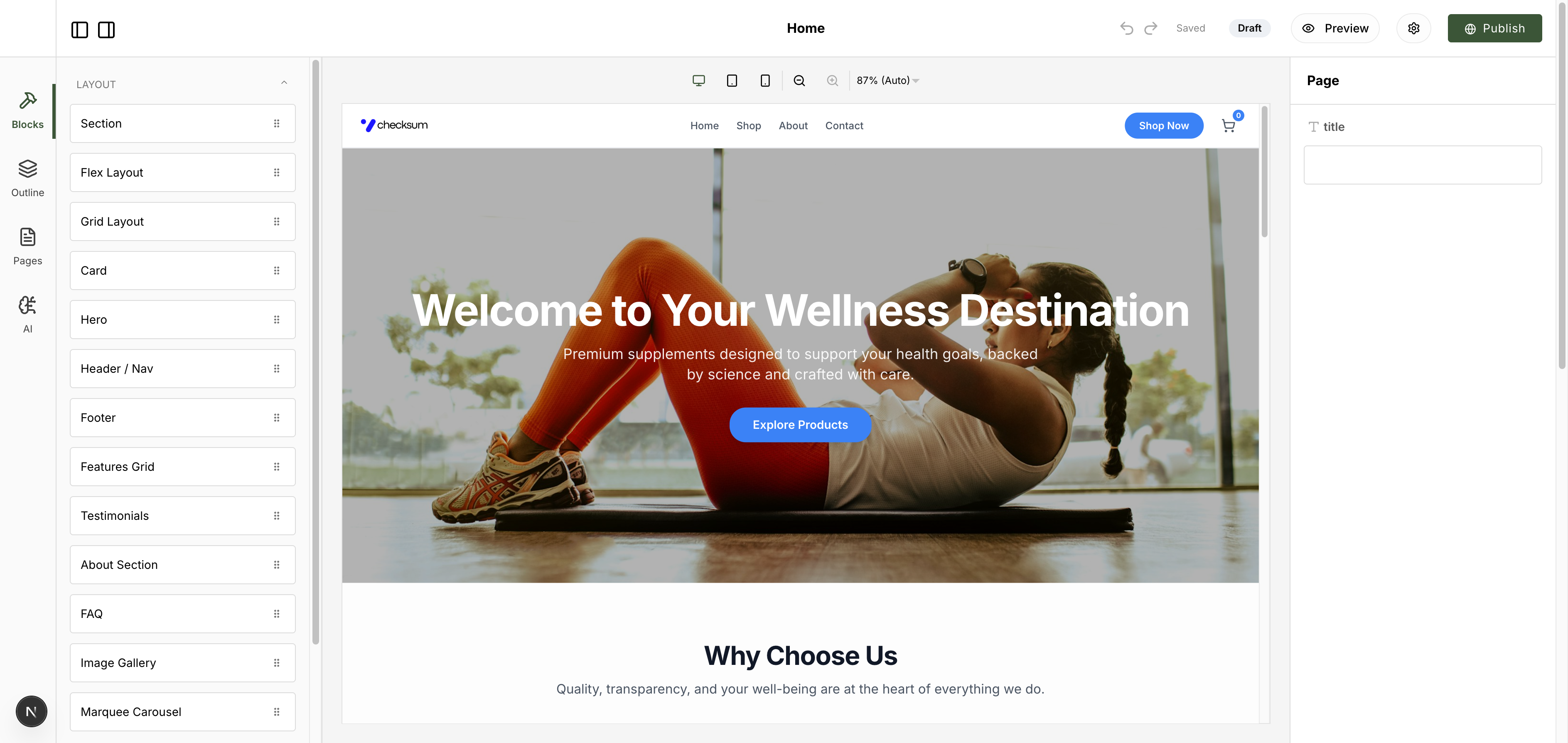 Site Builder Editor