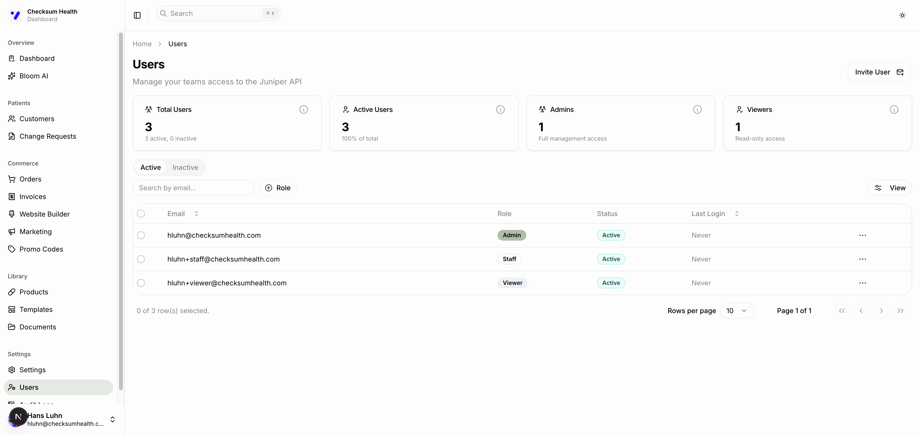 Users List